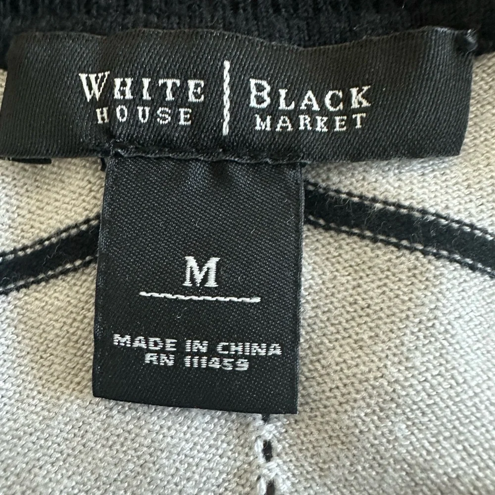 White House Black Market Black and Cream Striped Sweater - Picture 6 of 7